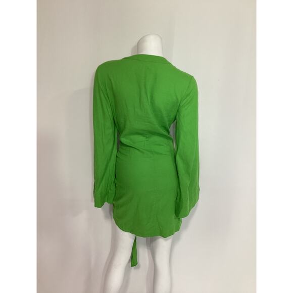 L'Academie 'The Janeiro' Green Kimono Sleeve Mini Dress Size S - Picture 3 of 4